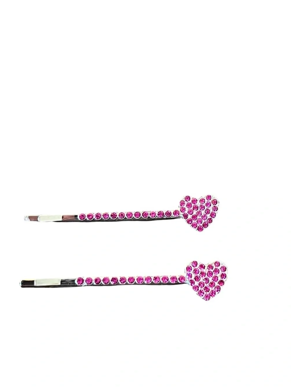 Purple Rhinestone Heart Shape Gold Hair Clips 2.5”FINAL PRICE DROP